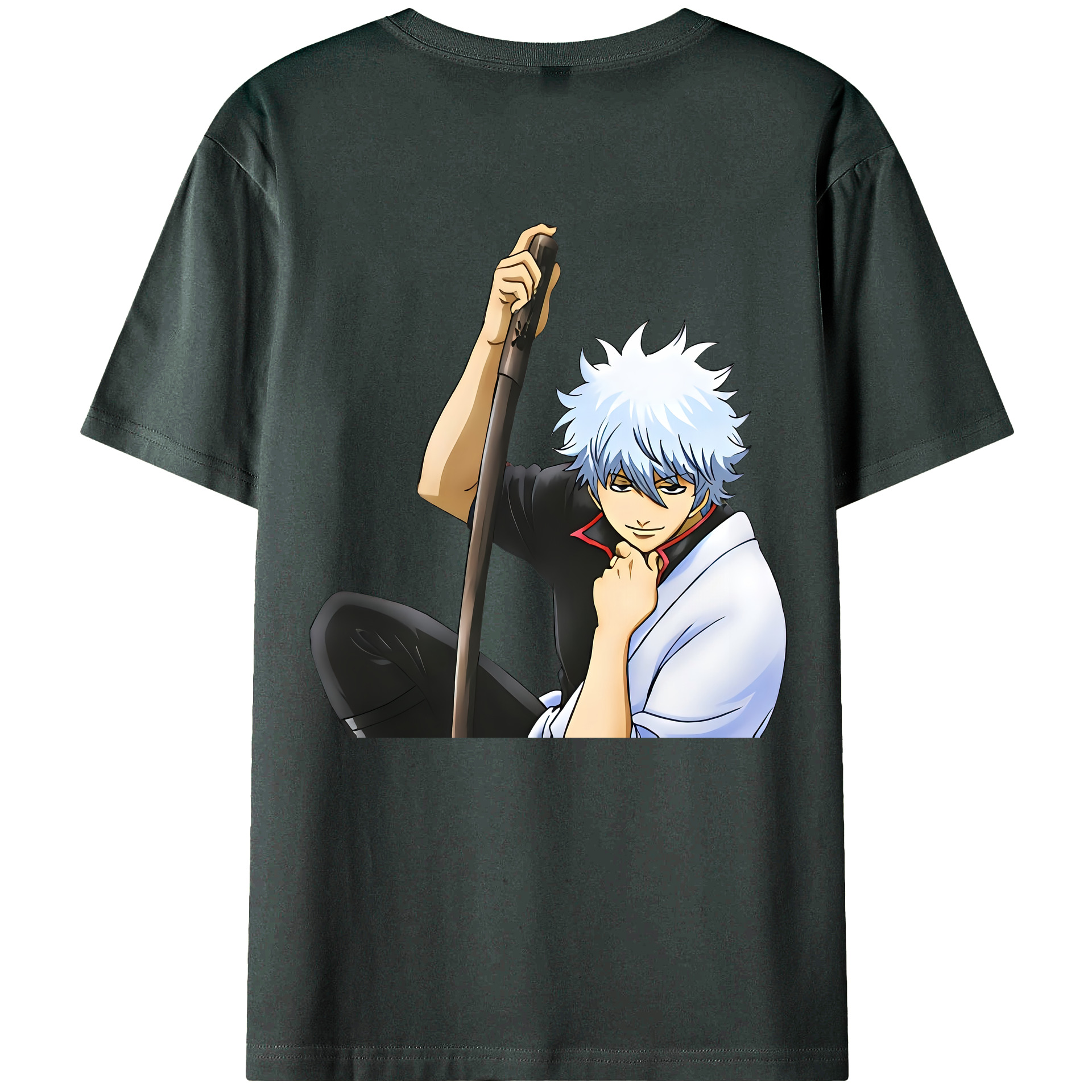 （画像用） ぎんたま 坂田銀時（さかたぎんとき） 神楽 志村新八（しむら しんぱち） GINTAMA Sakata Gintoki Kagura Shimura Shinpachi 綿100％ メンズ半袖Tシャツ（バックプリント） 通気性